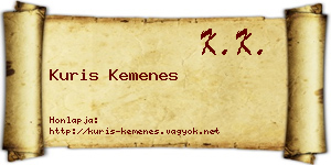 Kuris Kemenes névjegykártya